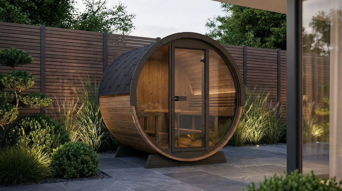 SaunaLife Model EE8G Ergo Elegance Outdoor Sauna Barrel Kit - 6-person SaunaLife