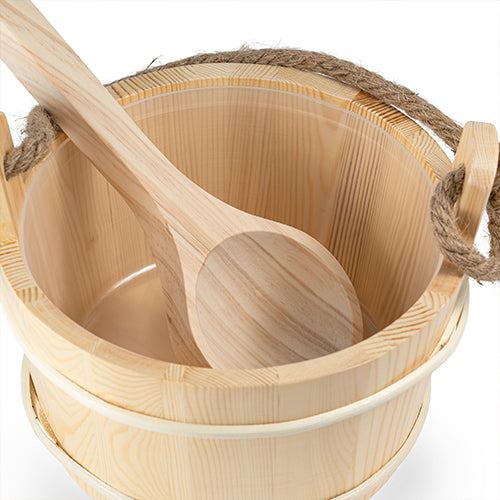 Wooden Sauna Bucket & Ladle