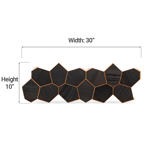 PROSAUNAS Modern Black Sauna Wall Panels, Irregular Hexagon Pattern