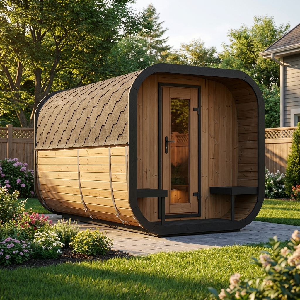 SaunaLife CL12 Traditional Outdoor Cube Barrel Sauna