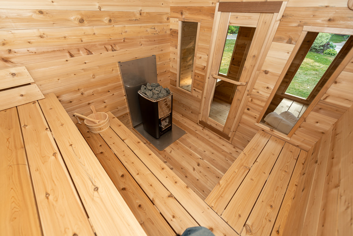 Sauna estilo cabaña georgiana con vestuario