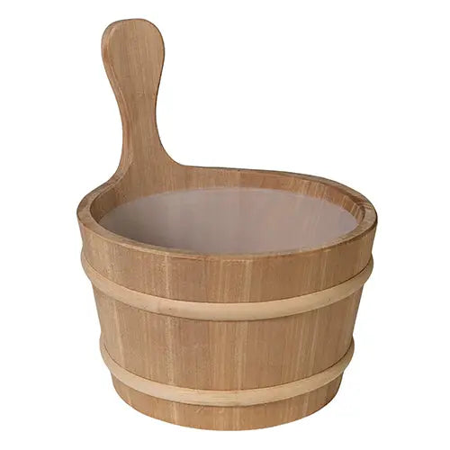 Wood Sauna Bucket - Straight Handle PROSAUNAS