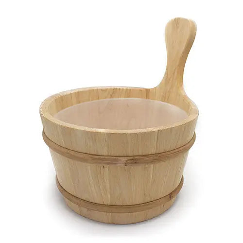 Wood Sauna Bucket - Straight Handle PROSAUNAS