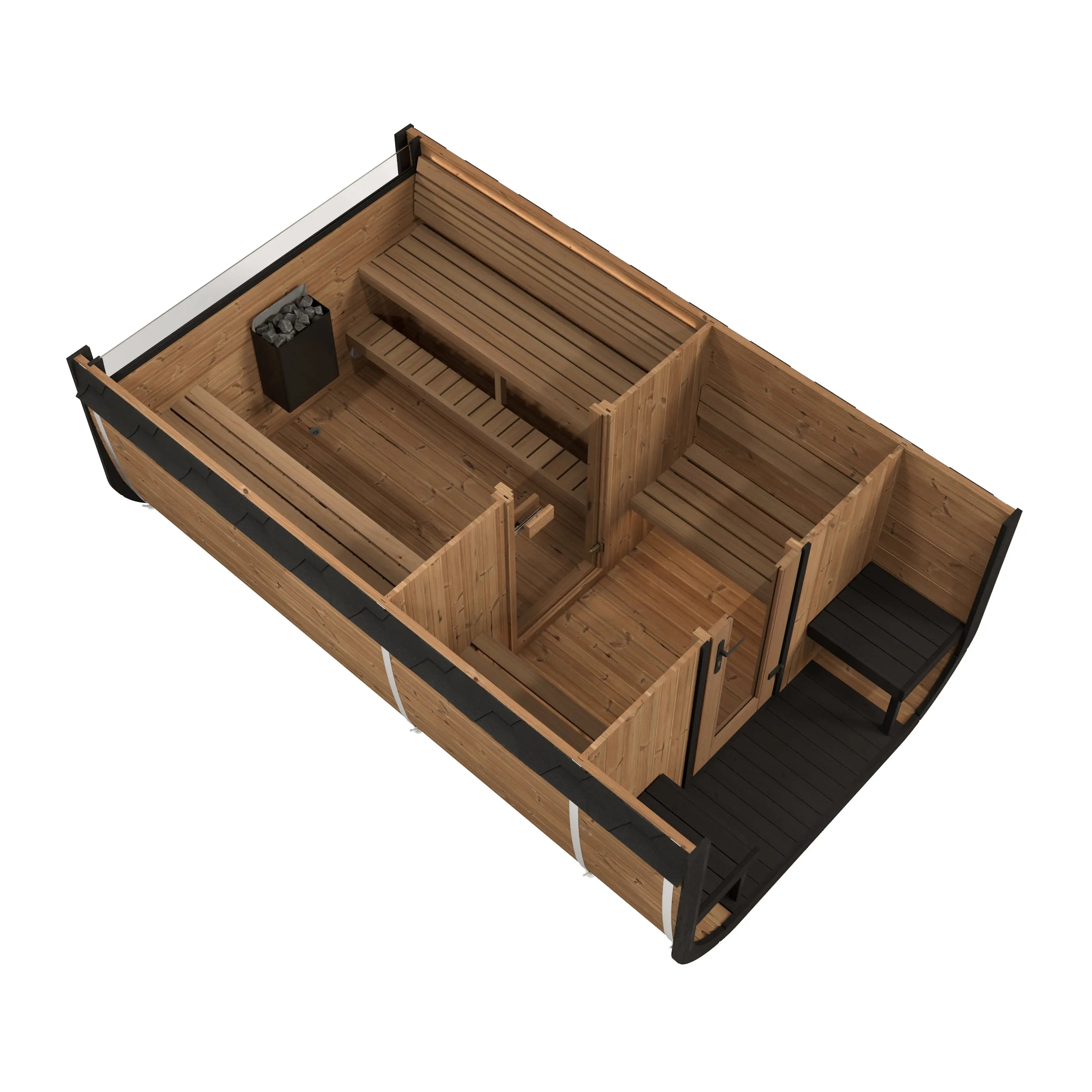SaunaLife Model CL12GCP Cube Luxury Series Outdoor Sauna Kit - 8-person SaunaLife