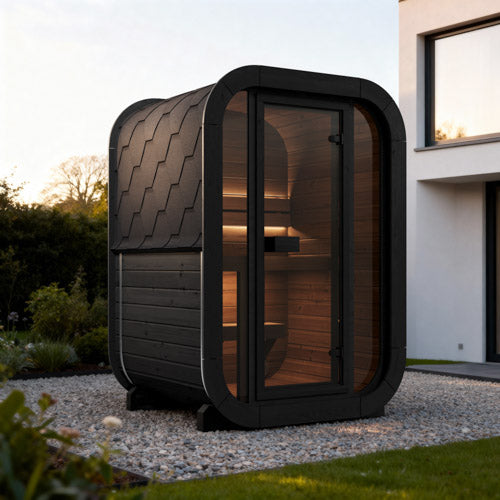 SaunaLife Model CL3G Cube Luxury Outdoor Sauna Kit - 2-person