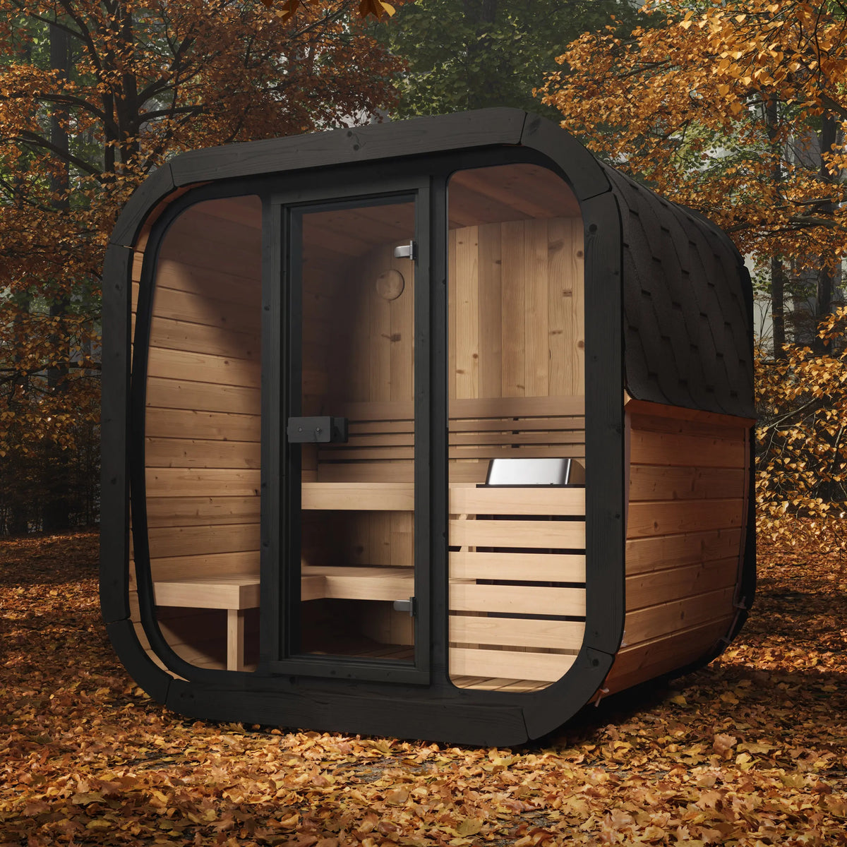 SaunaLife Model CL5G Cube Luxury Outdoor Sauna Kit - 4-person SaunaLife