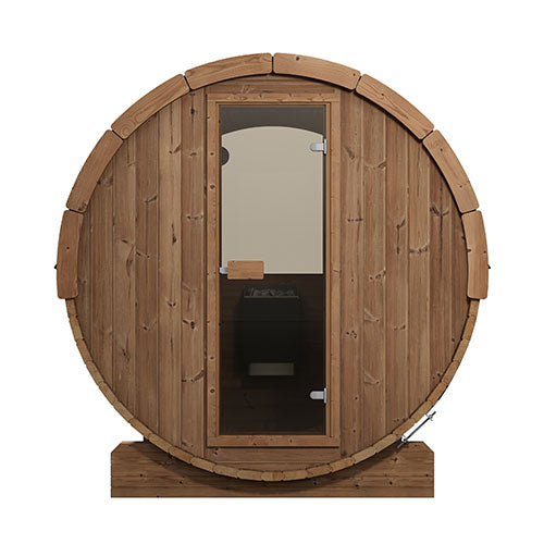 SaunaLife Model E6W Ergo Series Outdoor Sauna Barrel Kit, Rear Window 3-Person