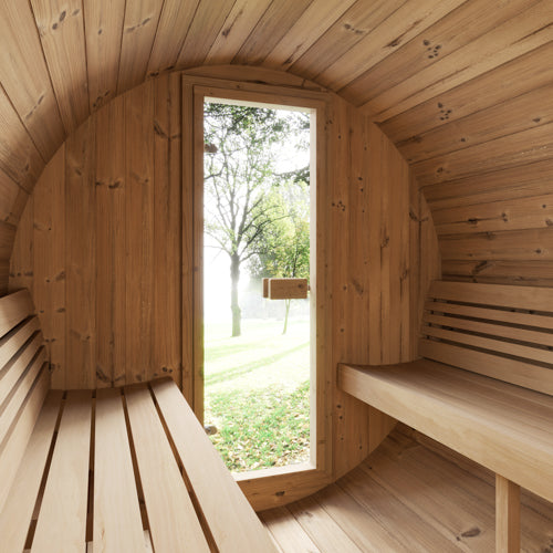 SaunaLife Model E7 Ergo Series Outdoor Sauna Barrel Kit 4-Person