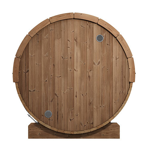 SaunaLife Model E7G Ergo Series Outdoor Sauna Barrel Kit, Glass Front, 4-Person