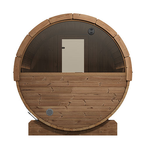SaunaLife Model E7W Ergo Series Outdoor Sauna Barrel Kit, Rear Window 4-Person