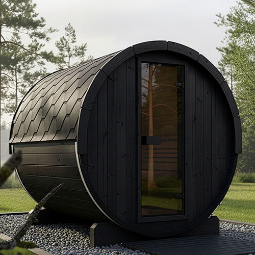SaunaLife Model E8 Ergo Series Outdoor Sauna Barrel Kit 6-Person
