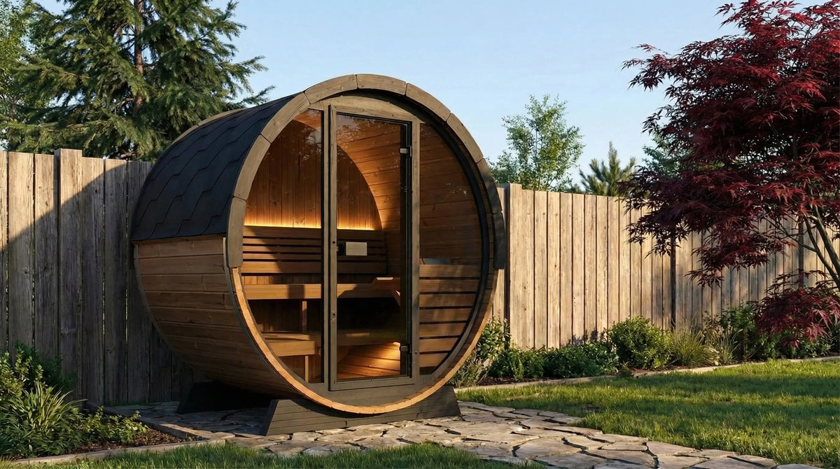 SaunaLife Model EE6G Ergo Elegance Outdoor Sauna Barrel Kit - 4-person SaunaLife