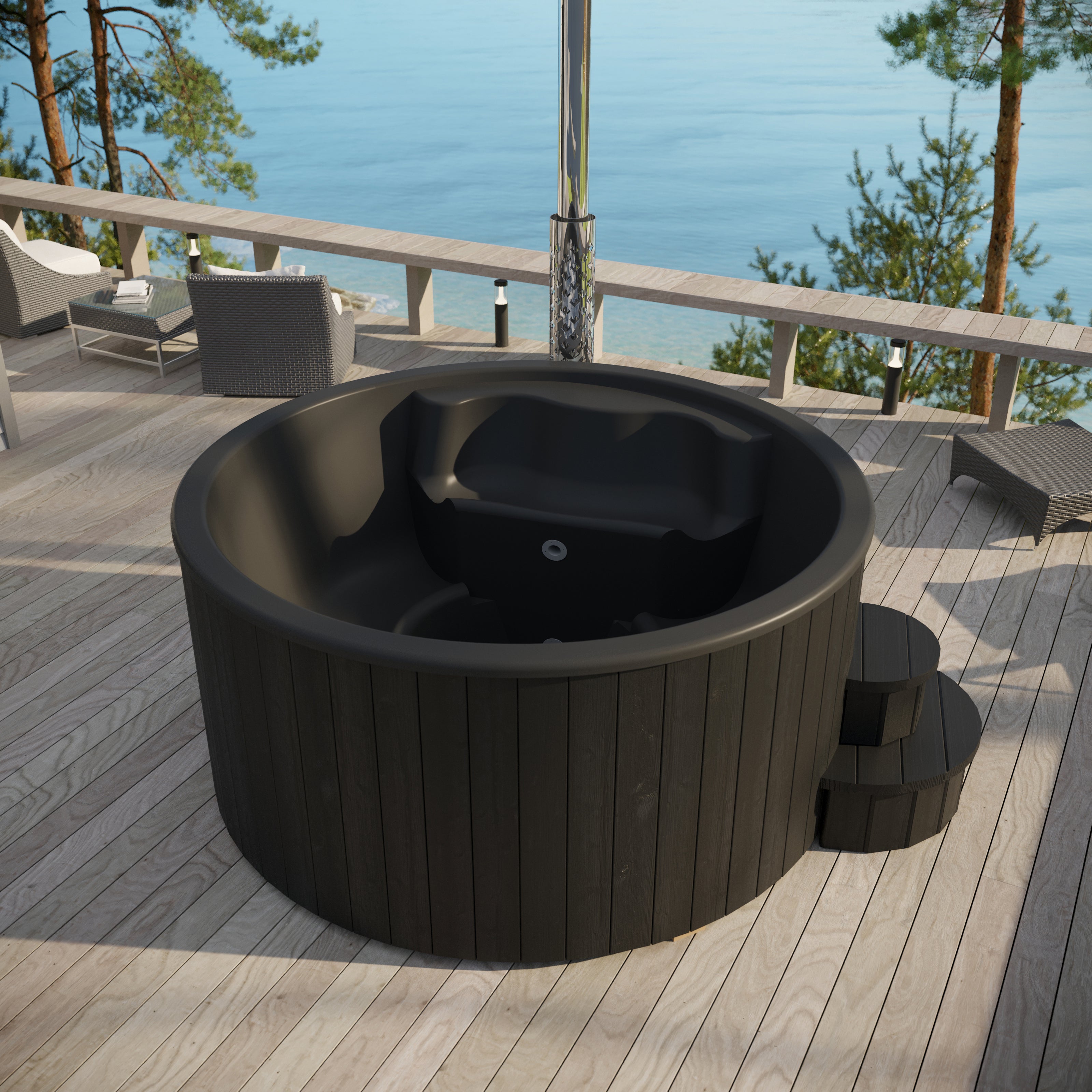 Wood-Burning Hot Tub