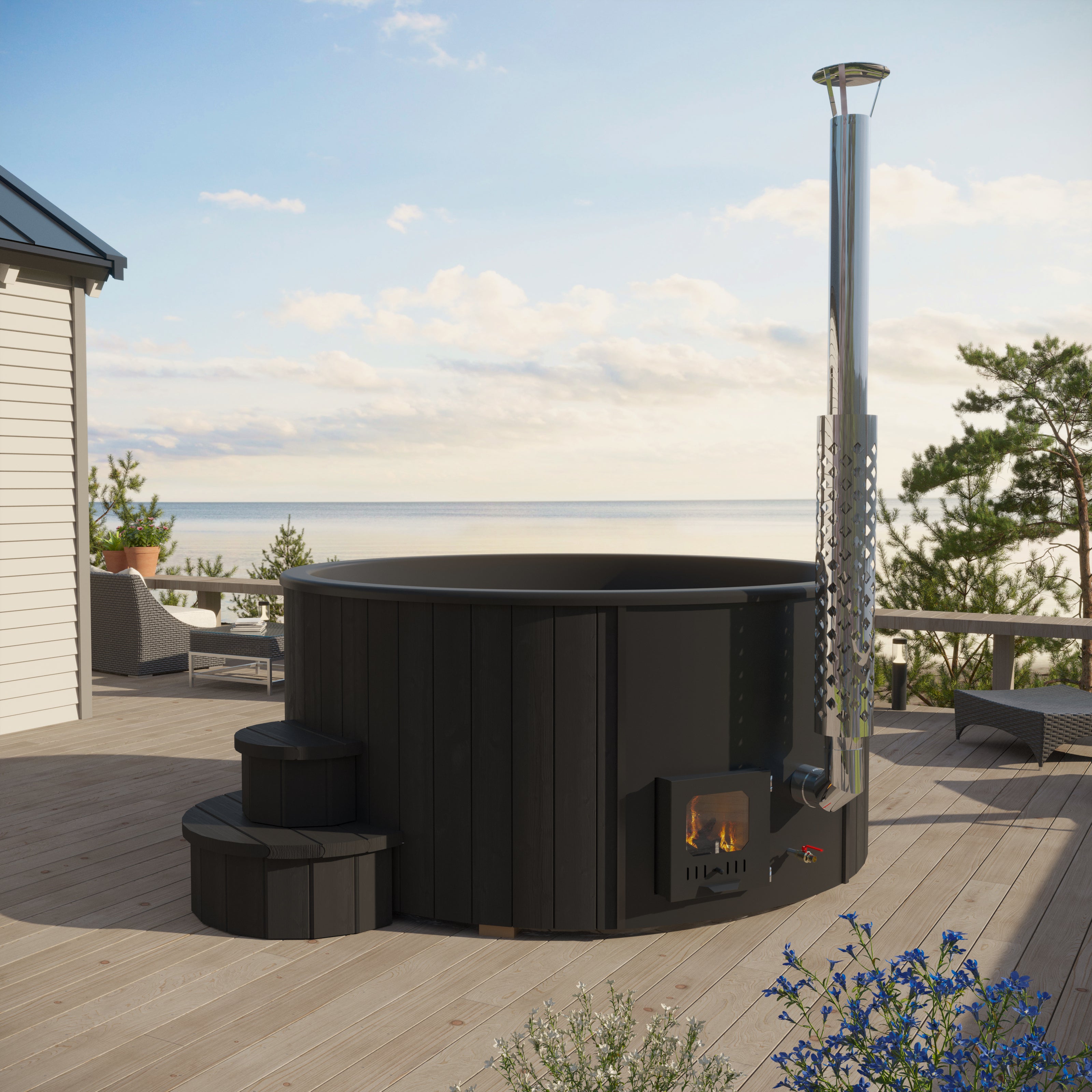 Wood-Burning Hot Tub