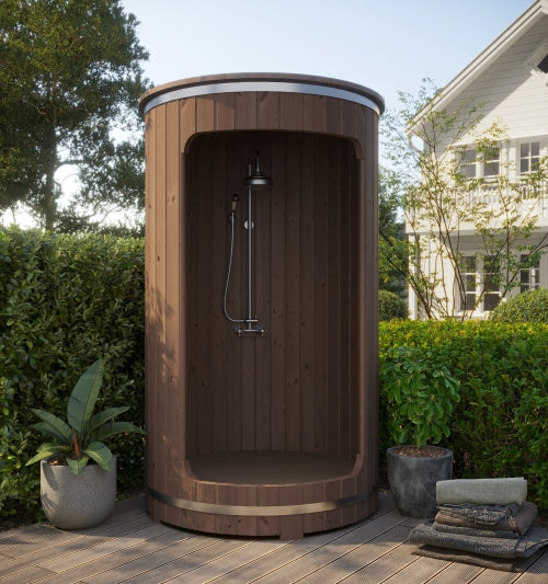 SaunaLife Model R3 Rain Series Outdoor Barrel Shower Kit, 53"W x 90"H