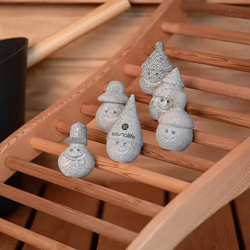 SaunaLife Stoney & Friends Sauna Gnomes, Carved Soapstone, Set of 6 Hukka