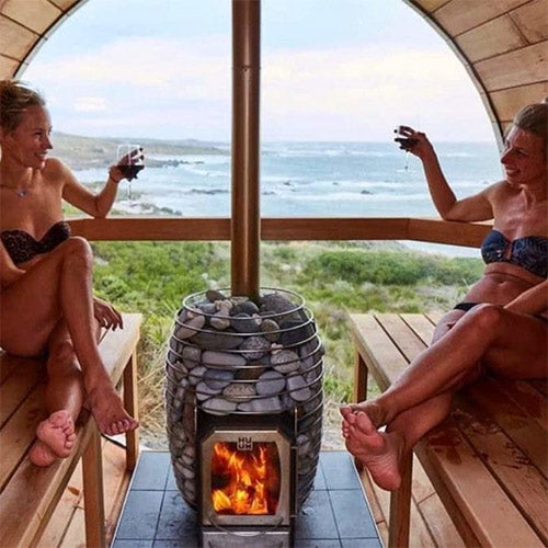 HUUM Barrel Sauna Chimney Kit Sauna Wood Stove Chimney Set, Barrel Sauna