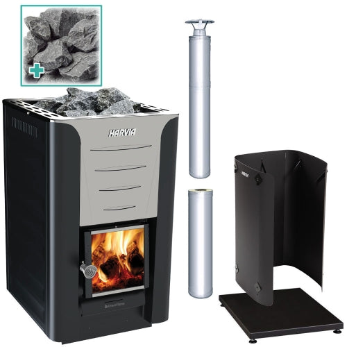 Harvia Pro 20 Wood-Burning Sauna Stove Package, 24kW