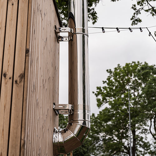 HUUM Thru-Wall Backside Connection Chimney Kit Sauna Wood Stove Chimney Set, Thru-Wall Backside Connection