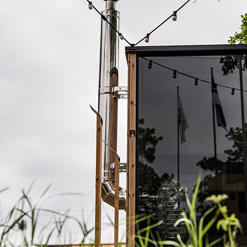 HUUM Thru-Wall Backside Connection Chimney Kit Sauna Wood Stove Chimney Set, Thru-Wall Backside Connection