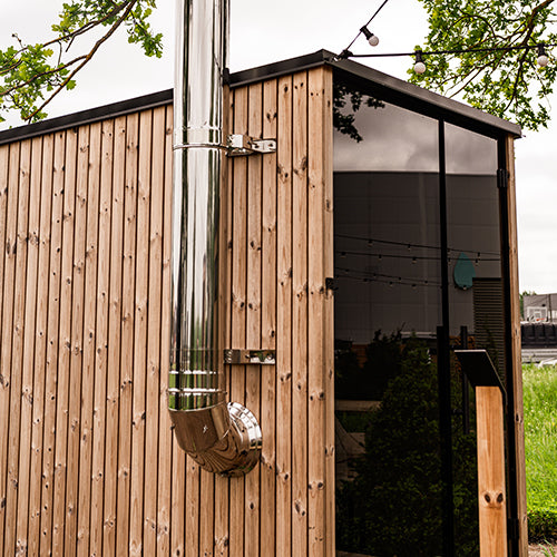 HUUM Thru-Wall Backside Connection Chimney Kit Sauna Wood Stove Chimney Set, Thru-Wall Backside Connection