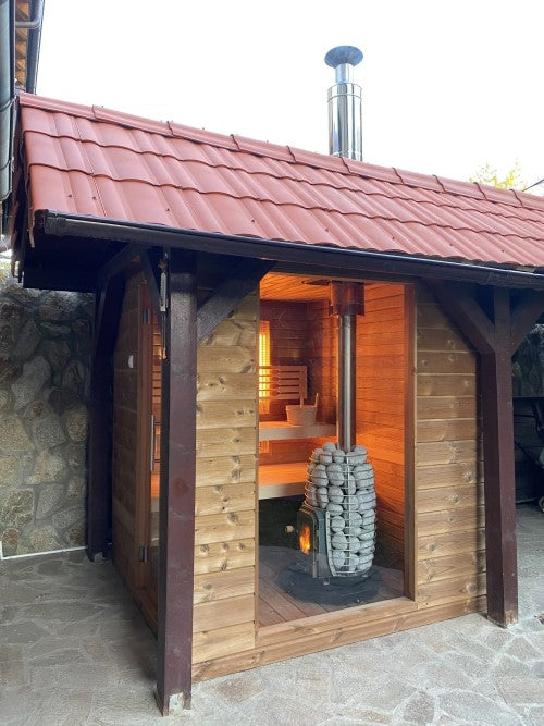 HUUM Thru-Ceiling Chimney Kit Sauna Wood Stove, Thru-Ceiling