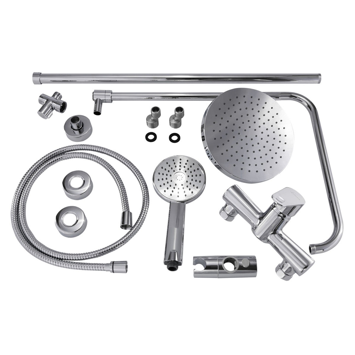 SaunaLife Model R3 Rain Series Outdoor Barrel Shower Kit, 53"W x 90"H