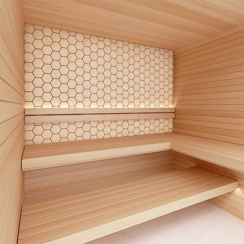 PROSAUNAS Hive Aspen Sauna Wall Panels, Hexagon Pattern