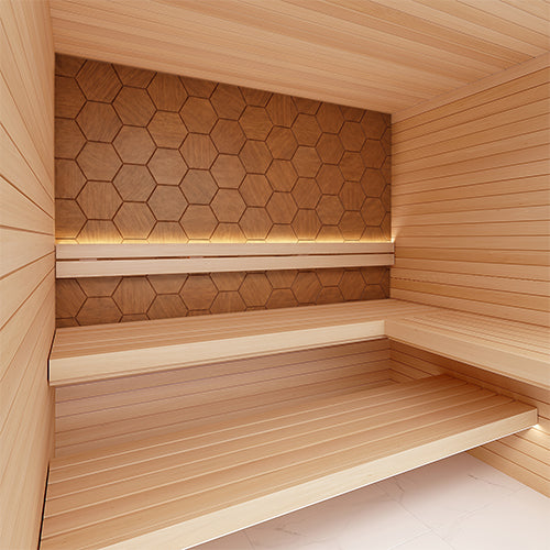 PROSAUNAS Hive Thermo Sauna Wall Panels, Hexagon Pattern