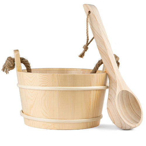 Wooden Sauna Bucket & Ladle