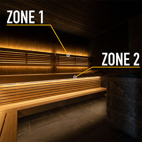 PROSAUNAS Dual-Zone Linear White LED Neon Light Kit