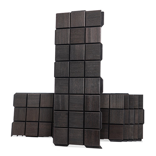 PROSAUNAS Cubist Black Sauna Wall Panels, Square Pattern
