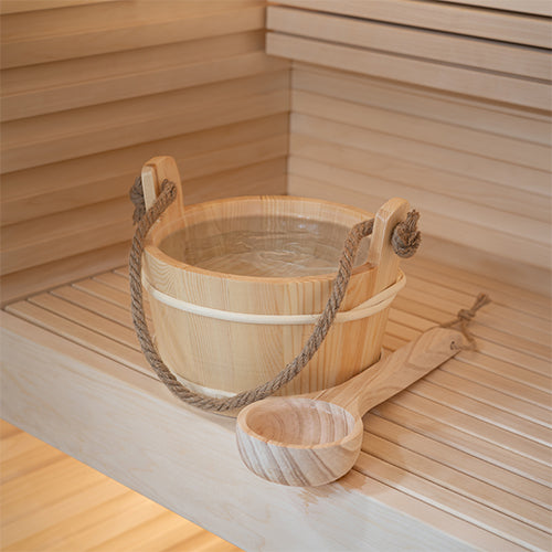 Wooden Sauna Bucket & Ladle