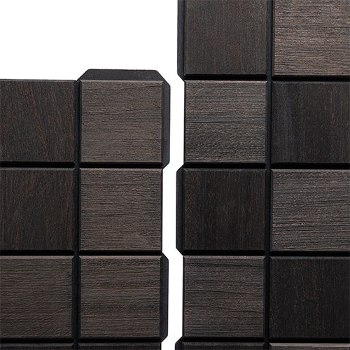 PROSAUNAS Cubist Black Sauna Wall Panels, Square Pattern