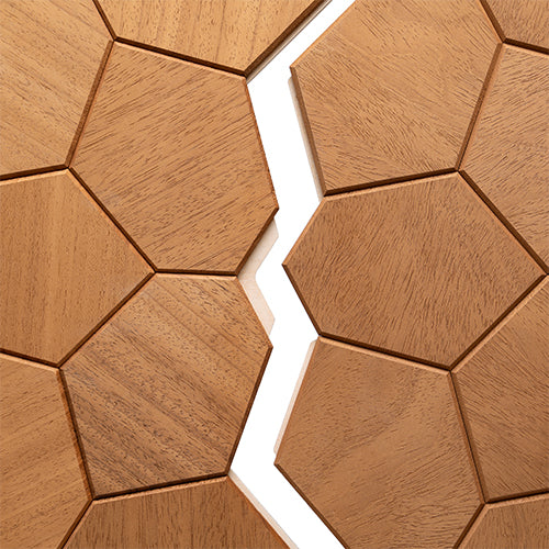 PROSAUNAS Modern Thermo Sauna Wall Panels, Irregular Hexagon Pattern