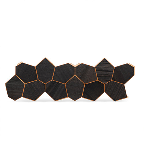 PROSAUNAS Modern Black Sauna Wall Panels, Irregular Hexagon Pattern