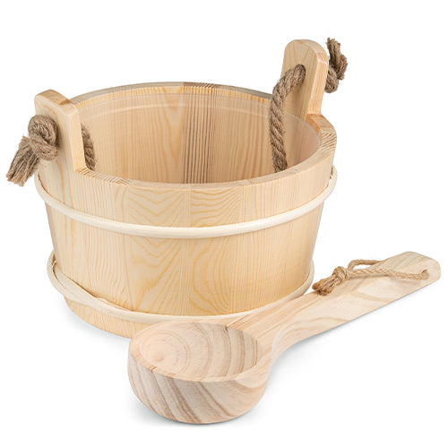Wooden Sauna Bucket & Ladle