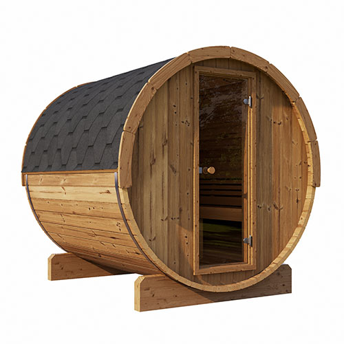 SaunaLife Model E7G Sauna Barrel Glass Front