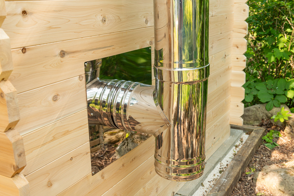 Sauna estilo cabaña georgiana con vestuario