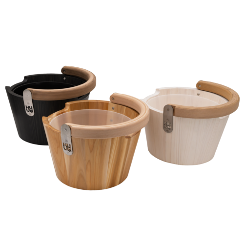 HUUM TASA Wood Sauna Bucket w/ Curved Handle