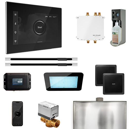 Mr.Steam Bliss Max Linear Control Steam Shower Control Package w/ iSteamX Control and Linear SteamHeads