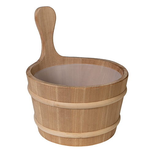Wood Sauna Bucket - Straight Handle