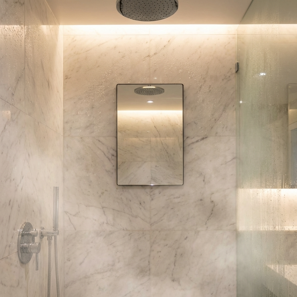 ThermaSol Rhombus Fog-Free, In-Shower Mirror, Heated