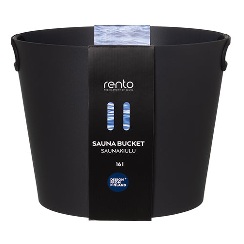 Rento Large Sauna Bucket, Silicone Handles, Dark Grey Aluminum, 16L