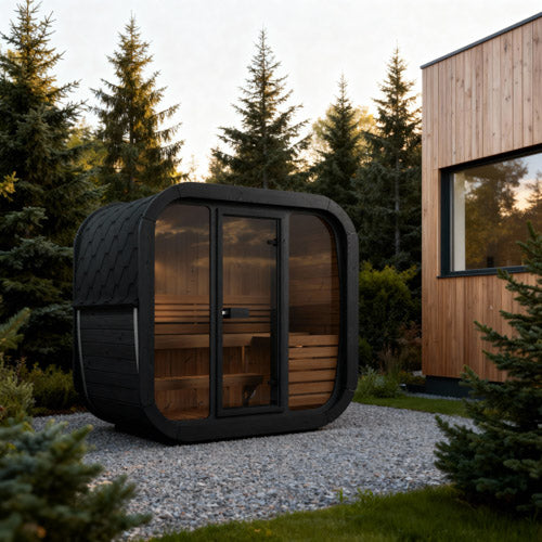 SaunaLife Model CL4G Cube Luxury Outdoor Sauna Kit - 3-person