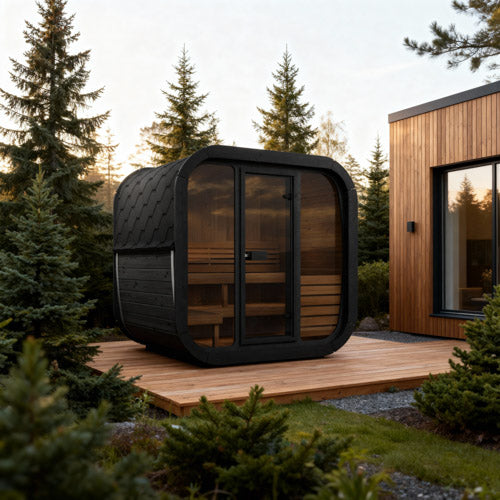 SaunaLife Model CL5G Cube Luxury Outdoor Sauna Kit - 4-person