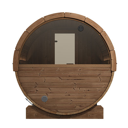 SaunaLife Model E6W Ergo Series Outdoor Sauna Barrel Kit, Rear Window 3-Person