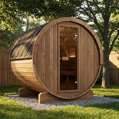 SaunaLife Model E7 Ergo Series Outdoor Sauna Barrel Kit 4-Person