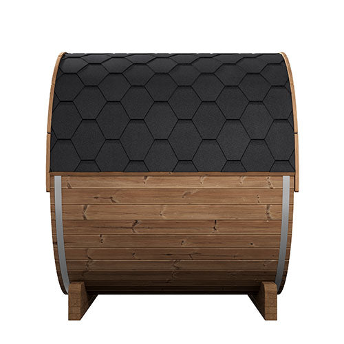 SaunaLife Model E7G Ergo Series Outdoor Sauna Barrel Kit, Glass Front, 4-Person