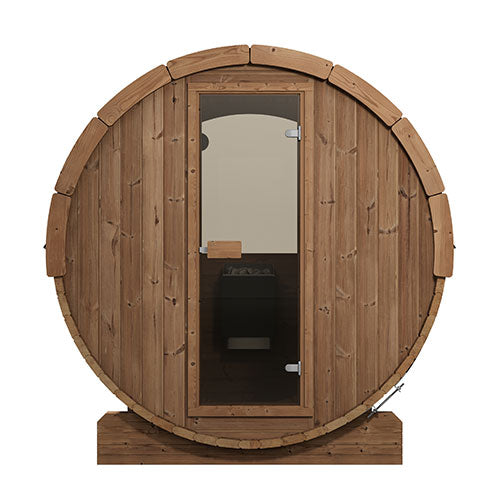SaunaLife Model E7W Ergo Series Outdoor Sauna Barrel Kit, Rear Window 4-Person